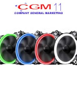PARADOX GAMING FAN SINGLE COLOR THICK RING FAN F12A3116R/G/B/W (Aurora III) – 1 Ring - RED / BLUE / WHITE LEAF COLOR BLACK TRANSPARENT